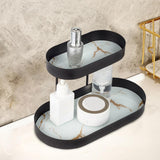 Maxbell Serving Tray Bathroon Shelf Jewelry Trinket Tray for Countertop Bathroom Black