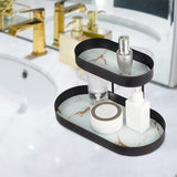 Maxbell Serving Tray Bathroon Shelf Jewelry Trinket Tray for Countertop Bathroom Black