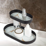 Maxbell Serving Tray Bathroon Shelf Jewelry Trinket Tray for Countertop Bathroom Black