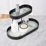 Maxbell Serving Tray Bathroon Shelf Jewelry Trinket Tray for Countertop Bathroom Black