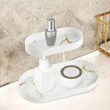 Maxbell Serving Tray Bathroon Shelf Jewelry Trinket Tray for Countertop Bathroom White