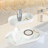 Maxbell Serving Tray Bathroon Shelf Jewelry Trinket Tray for Countertop Bathroom White