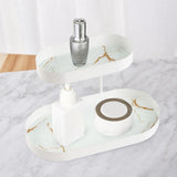 Maxbell Serving Tray Bathroon Shelf Jewelry Trinket Tray for Countertop Bathroom White