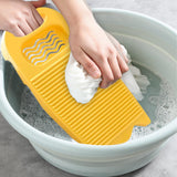 Maxbell Washing Board Washing Scrubbing Board with Soap Holder for Laundry Tools yellow