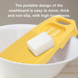 Maxbell Washing Board Washing Scrubbing Board with Soap Holder for Laundry Tools yellow