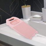 Maxbell Washing Board Washing Scrubbing Board with Soap Holder for Laundry Tools pink