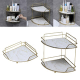 Maxbell Corner Shower Caddy Smooth Fan Shaped No Drilling for Toilet Kitchen Hotel 1 Layer