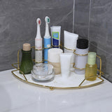 Maxbell Corner Shower Caddy Smooth Fan Shaped No Drilling for Toilet Kitchen Hotel 1 Layer