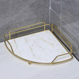 Maxbell Corner Shower Caddy Smooth Fan Shaped No Drilling for Toilet Kitchen Hotel 1 Layer