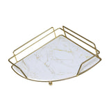 Maxbell Corner Shower Caddy Smooth Fan Shaped No Drilling for Toilet Kitchen Hotel 1 Layer