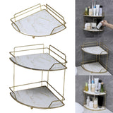 Maxbell Corner Shower Caddy Smooth Fan Shaped No Drilling for Toilet Kitchen Hotel 1 Layer