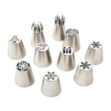 Maxbell 10Pcs Piping Tips Kit Baking Supplies Cake Decorating Tips for Cupcakes