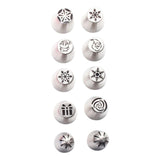 Maxbell 10Pcs Piping Tips Kit Baking Supplies Cake Decorating Tips for Cupcakes
