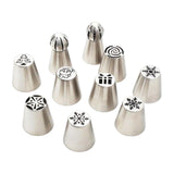 Maxbell 10Pcs Piping Tips Kit Baking Supplies Cake Decorating Tips for Cupcakes