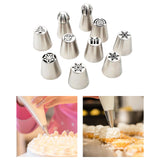 Maxbell 10Pcs Piping Tips Kit Baking Supplies Cake Decorating Tips for Cupcakes