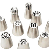 Maxbell 10Pcs Piping Tips Kit Baking Supplies Cake Decorating Tips for Cupcakes