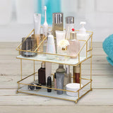 Maxbell Bathroom Organizer Rack Shower Caddy Shelf Makeup Storage Rack for Bathroom double and white