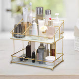 Maxbell Bathroom Organizer Rack Shower Caddy Shelf Makeup Storage Rack for Bathroom double and white