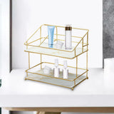 Maxbell Bathroom Organizer Rack Shower Caddy Shelf Makeup Storage Rack for Bathroom double and white