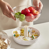 Maxbell Fruit Bowl Vegetables Holder Sturdy Multifunction for Table Office Bread Clear