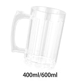 Maxbell Clear Beer Mug Barware Drinkware Beverage Cup Unbreakable for Home 400ml