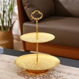 Maxbell Cake Stand Storage Tray Dresser Organizer Cosmetic Rack for Kitchen Desktop 2 Tier