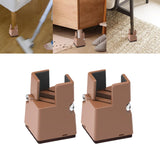 Maxbell Adjustable Chair Couch Furniture Risers with Screw Clamp Easily Install Brown
