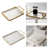 Maxbell Decorative Tray Bathroom Organizer with Handles for Hotel Tabletop Bathroom Golden