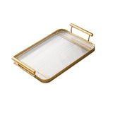 Maxbell Decorative Tray Bathroom Organizer with Handles for Hotel Tabletop Bathroom Golden