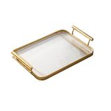 Maxbell Decorative Tray Bathroom Organizer with Handles for Hotel Tabletop Bathroom Golden