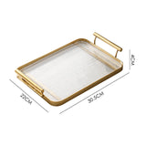 Maxbell Decorative Tray Bathroom Organizer with Handles for Hotel Tabletop Bathroom Golden