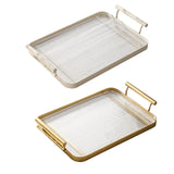 Maxbell Decorative Tray Bathroom Organizer with Handles for Hotel Tabletop Bathroom Golden