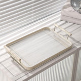 Maxbell Decorative Tray Bathroom Organizer with Handles for Hotel Tabletop Bathroom White