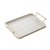 Maxbell Decorative Tray Bathroom Organizer with Handles for Hotel Tabletop Bathroom White