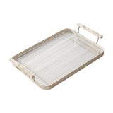 Maxbell Decorative Tray Bathroom Organizer with Handles for Hotel Tabletop Bathroom White