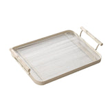 Maxbell Decorative Tray Bathroom Organizer with Handles for Hotel Tabletop Bathroom White