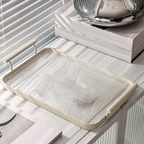 Maxbell Decorative Tray Bathroom Organizer with Handles for Hotel Tabletop Bathroom White