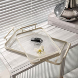 Maxbell Decorative Tray Bathroom Organizer with Handles for Hotel Tabletop Bathroom White