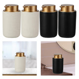 Maxbell 400ml Soap Dispenser Bottle Body Wash Pump Bottle for Hotel Home Bathroom Beige Round