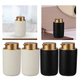 Maxbell 400ml Soap Dispenser Bottle Body Wash Pump Bottle for Hotel Home Bathroom Beige Round