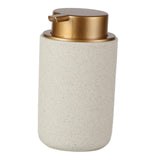 Maxbell 400ml Soap Dispenser Bottle Body Wash Pump Bottle for Hotel Home Bathroom Beige Round