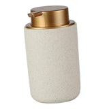 Maxbell 400ml Soap Dispenser Bottle Body Wash Pump Bottle for Hotel Home Bathroom Beige Round