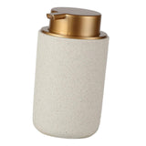 Maxbell 400ml Soap Dispenser Bottle Body Wash Pump Bottle for Hotel Home Bathroom Beige Round