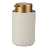 Maxbell 400ml Soap Dispenser Bottle Body Wash Pump Bottle for Hotel Home Bathroom Beige Round