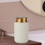 Maxbell 400ml Soap Dispenser Bottle Body Wash Pump Bottle for Hotel Home Bathroom Beige Round