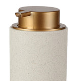 Maxbell 400ml Soap Dispenser Bottle Body Wash Pump Bottle for Hotel Home Bathroom Beige Round