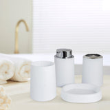 Maxbell Bathroom Toothbrush Cup Soap Dispenser Hotel Apartment for Housewarming white