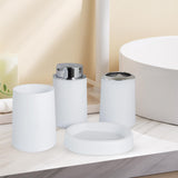 Maxbell Bathroom Toothbrush Cup Soap Dispenser Hotel Apartment for Housewarming white