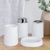 Maxbell Bathroom Toothbrush Cup Soap Dispenser Hotel Apartment for Housewarming white