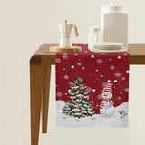 Maxbell Dining Desk Runner Table Cover Washable for Kitchen Wedding Decoration Snowman